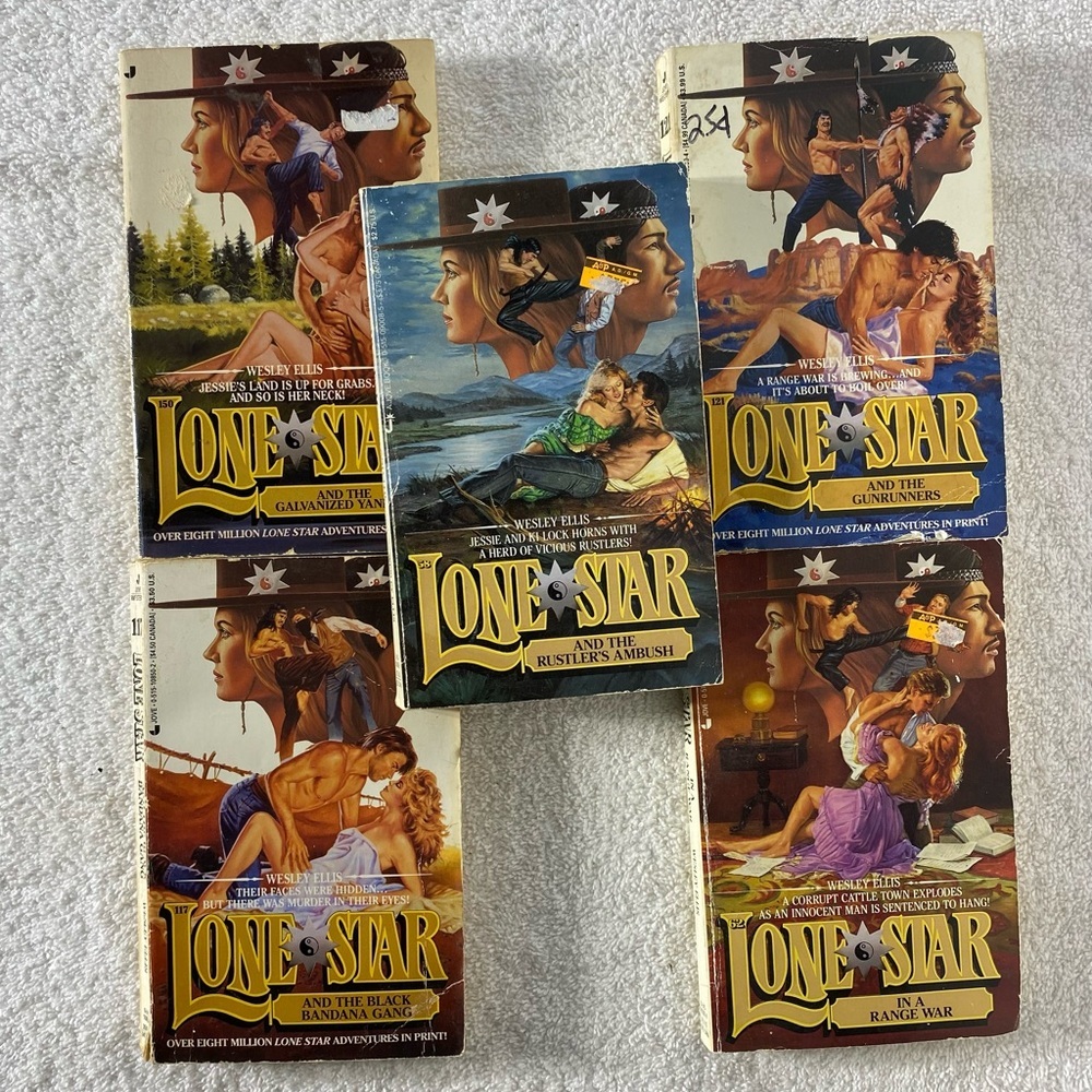 Vintage Lone Star Action Western Romance Novel x5